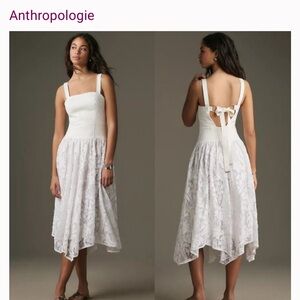 Anthropologie Pilcro  White Lace Midi Dress